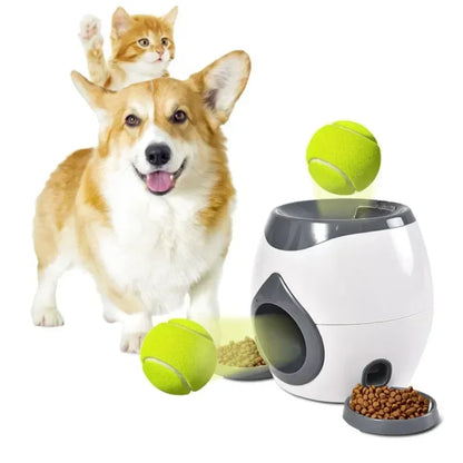 Manual Dog Ball Launcher Toy Interactive Tennis Ball Feeder No Battery Snack Reward Training Machine for Medium Dogs