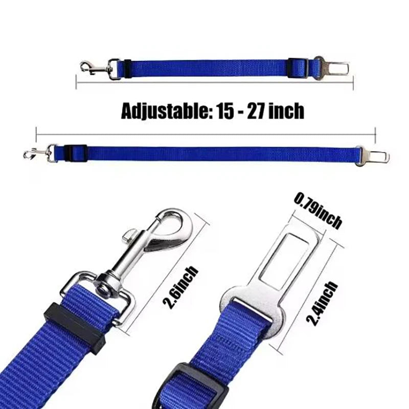 New Dog Car Seat Belt Safety Protector Travel Pets Accessories Dog Leash Collar Breakaway Solid Car Harness Pet Car Seat Belts