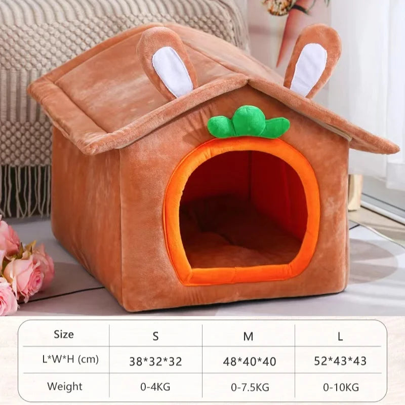 Foldable Dog House Indoor Warm Sofa Kennel Bed Mat for Small Medium Large Dogs Cats Warm Puppy Cave Cat Nest Winter Pet Products