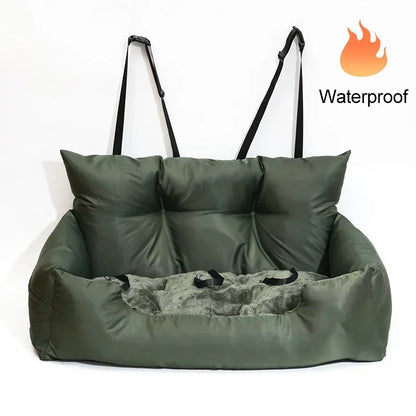 Luxury Removable Waterproof Dog Car Seat Dog Beds Pet Car Seat Portable Travel Dog Car Backseat Pet Carrier Bag Solid Pattern