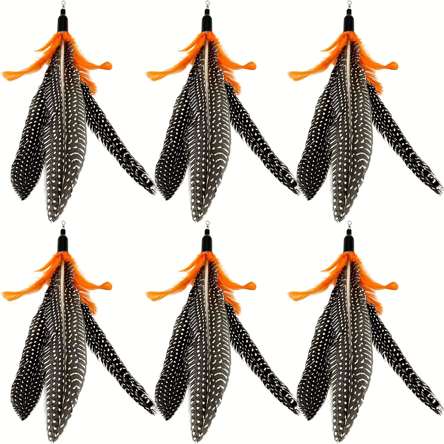 Cat Toy Feather Refills 6 PCS – Natural Bird Feather Replacement for Cat Wand, Interactive Toy for Indoor Cats