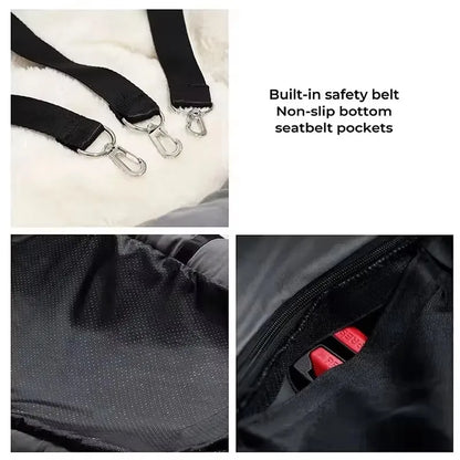 Luxury Removable Waterproof Dog Car Seat Dog Beds Pet Car Seat Portable Travel Dog Car Backseat Pet Carrier Bag Solid Pattern