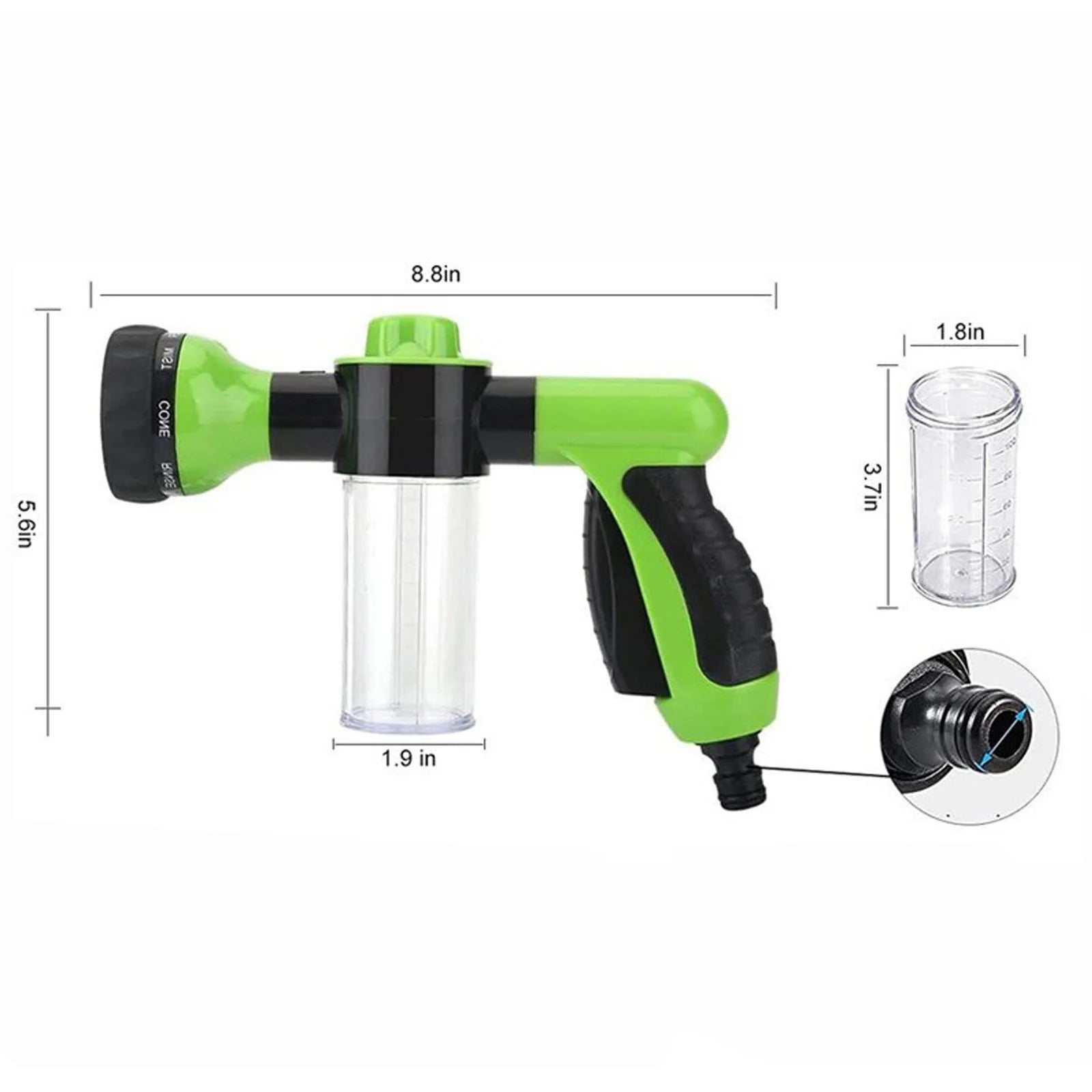 Pup Jet Dog Wash, 8 Modes Water Flow Dog Washing Hose Attachment, Soap Dispensing Pet Shower Sprayer Nozzle for Outdoor Garden S