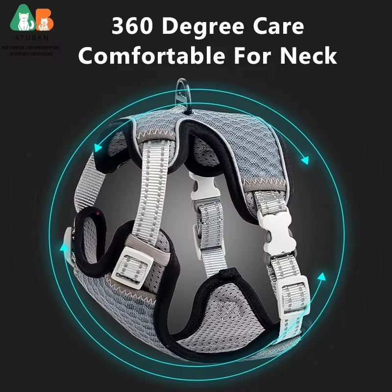 Escape Proof Cat Harness and Leash – Adjustable Reflective Cat Harness for Small & Large Cats, Safe Walking Vest