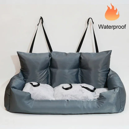 Luxury Removable Waterproof Dog Car Seat Dog Beds Pet Car Seat Portable Travel Dog Car Backseat Pet Carrier Bag Solid Pattern