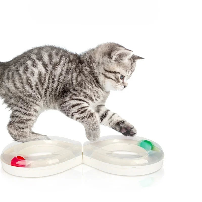 New Cat Toys Are Used to Relieve Boredom Cat Turntable Track Ball Kitten Cuddling Stick Pet Cat Consumption of Physical Products