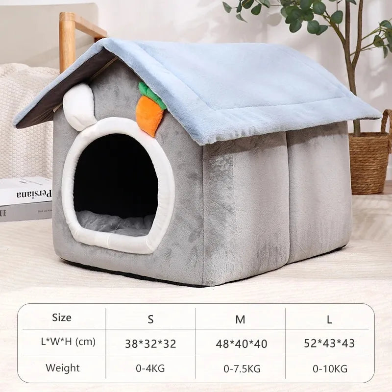 Foldable Dog House Indoor Warm Sofa Kennel Bed Mat for Small Medium Large Dogs Cats Warm Puppy Cave Cat Nest Winter Pet Products