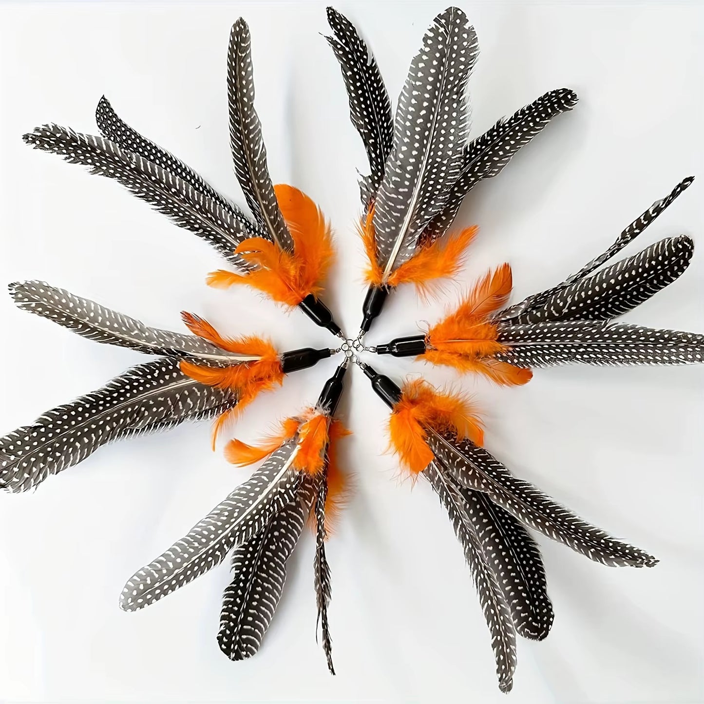 Cat Toy Feather Refills 6 PCS – Natural Bird Feather Replacement for Cat Wand, Interactive Toy for Indoor Cats