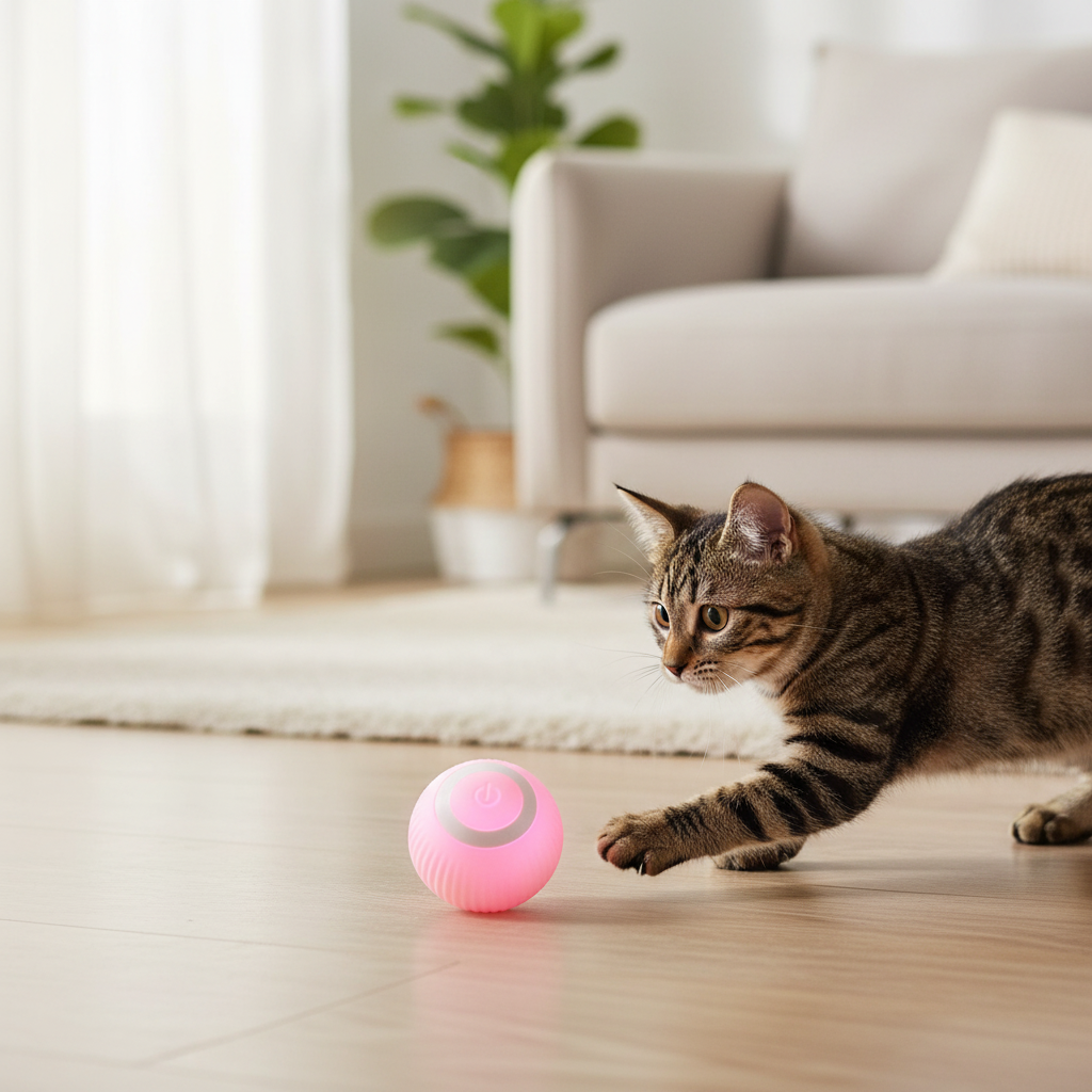 Smart Rolling Ball Cat Toy Lifestyle